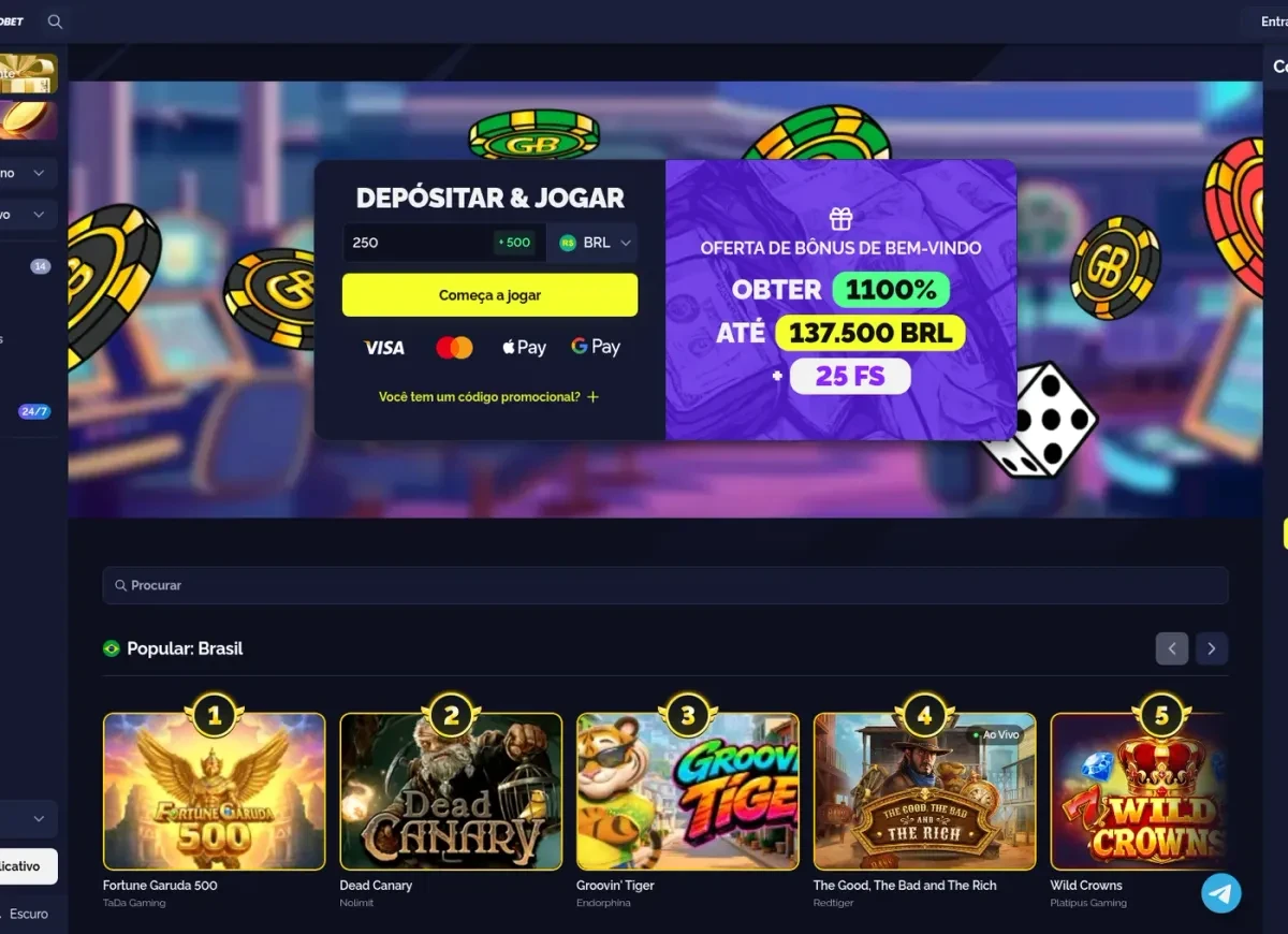 Goldbet: lobby and deposit widget