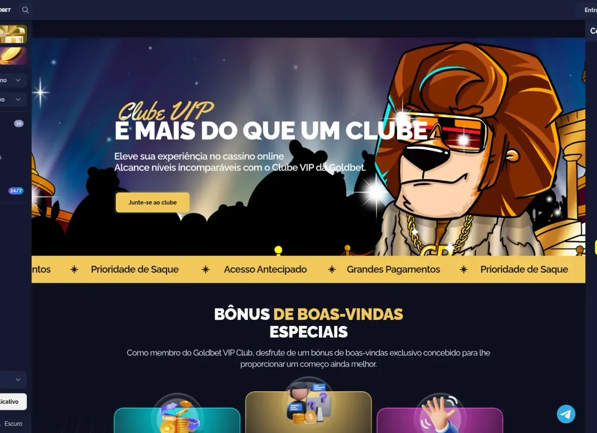 Goldbet: the VIP club page